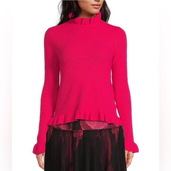 TED BAKER Pipalee Frill Detail Cropped Sweater size 3 us 10 wool - Picture 4 of 16